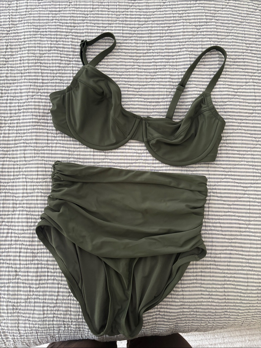 Jcrew bikini, 32DD underwire top and high waisted bottom